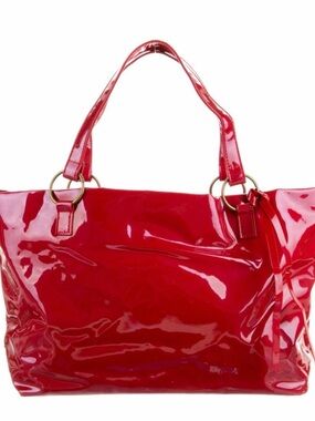 Neiman Marcus Glossy Red Patent Tote